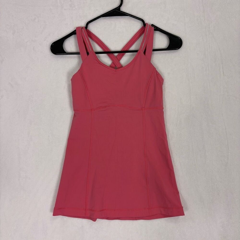 Lululemon Pink Criss Cross Strap Back Workout Tank Top Size 4